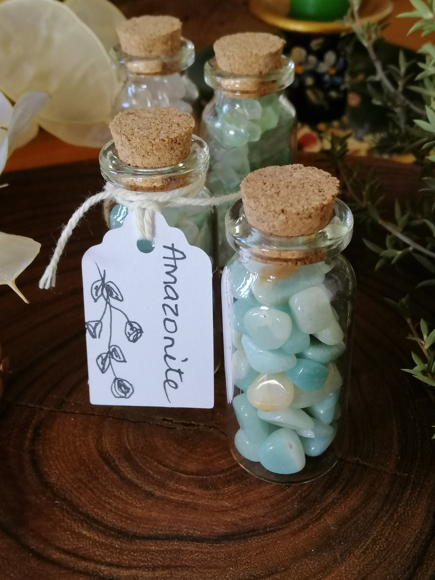 Amazonite Crystal Chip Bottle