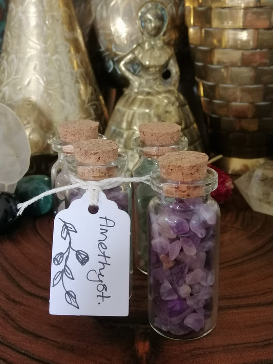 Amethyst Crystal Chip Bottle